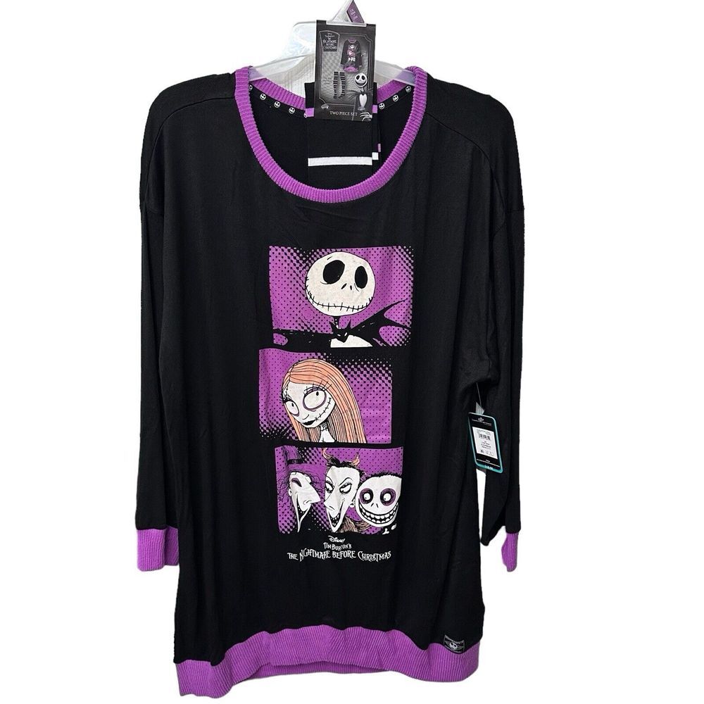 Disney Nightmare Before Christmas Women Size 2X Sleep Shirt + Socks Pajamas NWT - Picture 1 of 10